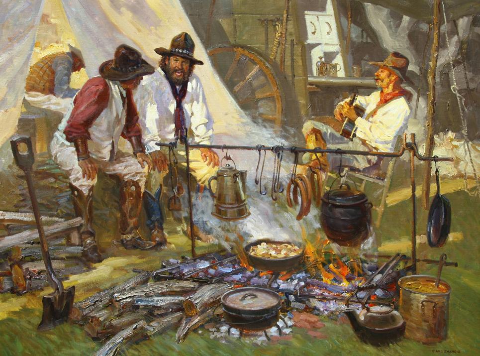 Cowboys are very real, they are very honest, he says of the many working cattleman who have become his friends, as well as subjects for his paintings.