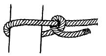 SM02 Half hitch: explain Tied with one end of a rope being passes around an object and secured to its own standing part with a single hitch. 50.