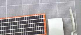 The upper portion of the solar array is