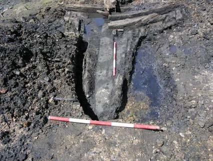 On excavating it was found that a substantial amount of the vessel s forward base structure remains (Figure 24), comprising of the keel, bottom