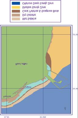 Ras Laffan Industrial City has a coastline of 9 km on the northern side and 5 km on the eastern side. The different seabed profiles are presented in Figure 2.