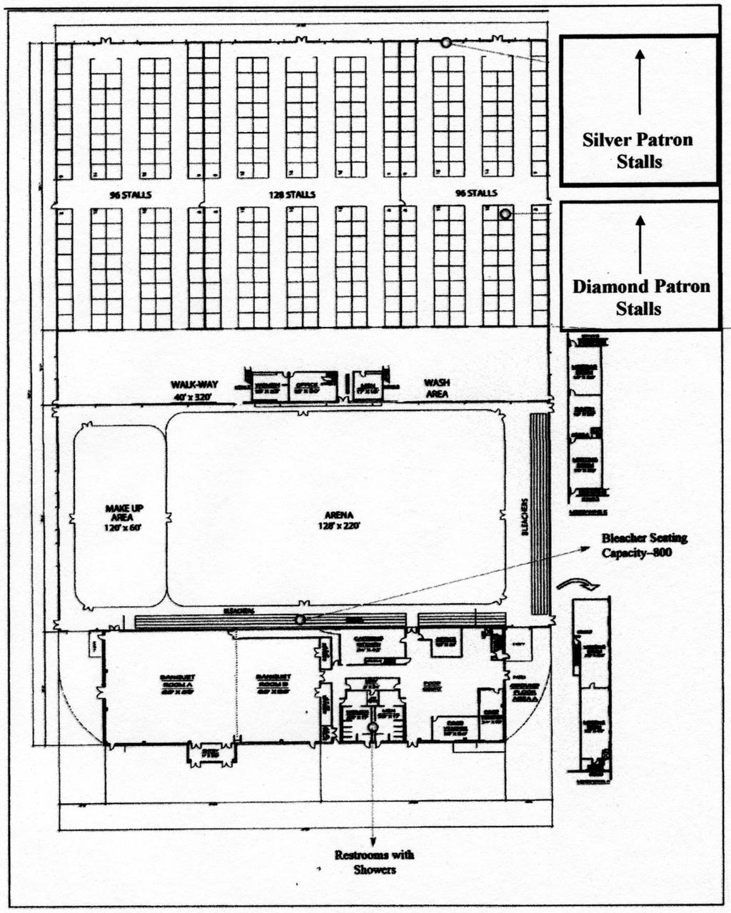 Expo Center Arena Floor Plan Diamond Patron Stalls are the front row closest to the arena. Silver Patron Stalls are the front row of the second aisle away from the arena.
