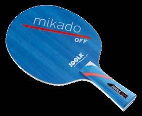 MEDIUM SOFT 157x150 5,6 100x22 100x23 MIKADO OFF Speed-controlled, 5-ply Off blade with plenty of spin, ideal for a spin-orientated offensive game.