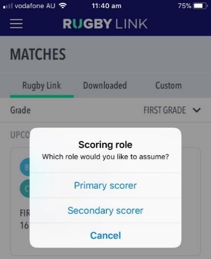 Match Day app If you choose to continue without logging in you will only find your Download Matches Select the relevant Grade NOTE: If you have restricted access for one grade only, this will appear