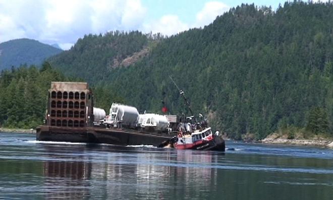 - 4 - On July 19 at 0600, the master came on watch when the tug was abeam Scotch Fir Point at the entrance to Jervis Inlet, approximately 16 miles from Sechelt Rapids.