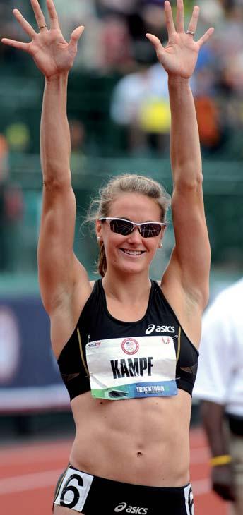 Kampf is a remarkable athlete not just for her running accomplishments, which include winning the NCAA Indoor Championships in the 800 meters as a freshman in 2006, two third-place finishes in the