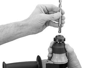 Always use a rag or heavy work gloves when removing a hot bit. Figure 2. Examples of SDS drill bits. Installing Bit 1. DISCONNECT TOOL FROM POWER! 2. Clean and lightly oil the slotted area of the selected bit.