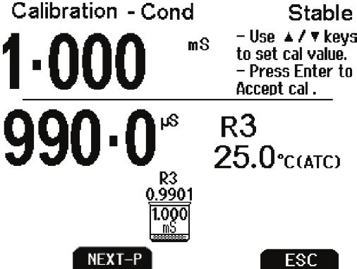 Before and after a manual calibration 5) For multi-point calibration repeat with additional standards. Press ESC to save calibration or press NEXT to view the calibration report.