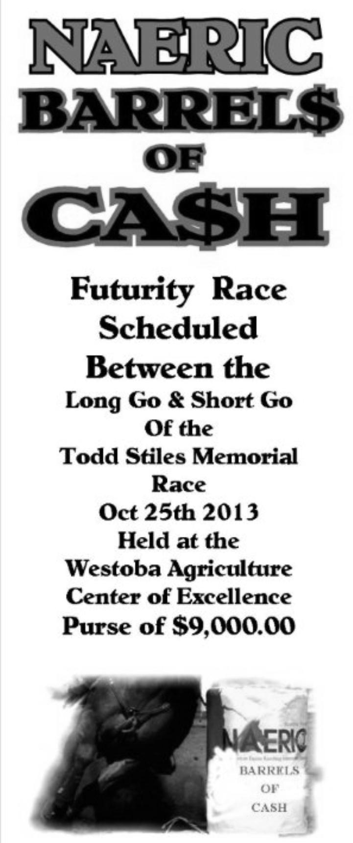 Futurity Race 1st go Thursday afternoon, Oct 22nd, 2015 2nd go