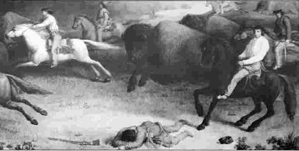 Our Ancestral Rules of the Buffalo Hunt: 1. No buffalo to be run on the Sabbath-Day. 2. No party to fork off, lag behind, or go before, without permission. 3.