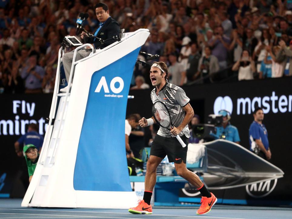 Roger Federer and Rafael Nadal, as well as the victory of Serena Williams over her