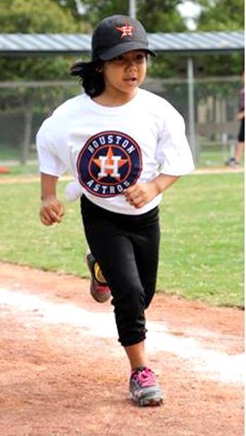 about the event on radio and CSN Interview opportunity for corporate representative on Astros radio and CSN A Lindale Little Leaguer practicing her base running during a UYA Clinic at Moody Park.