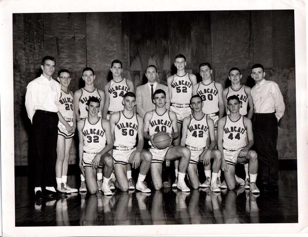TEAM PICTURE: Front row, from left, (all are Seniors)-- Kenny Campbell, Bill Ramsey, Captain Bud Defenderfer, Edwin Connelly and Billy Atkisson Back row, from left, Junior Manager Randy Agee, (all