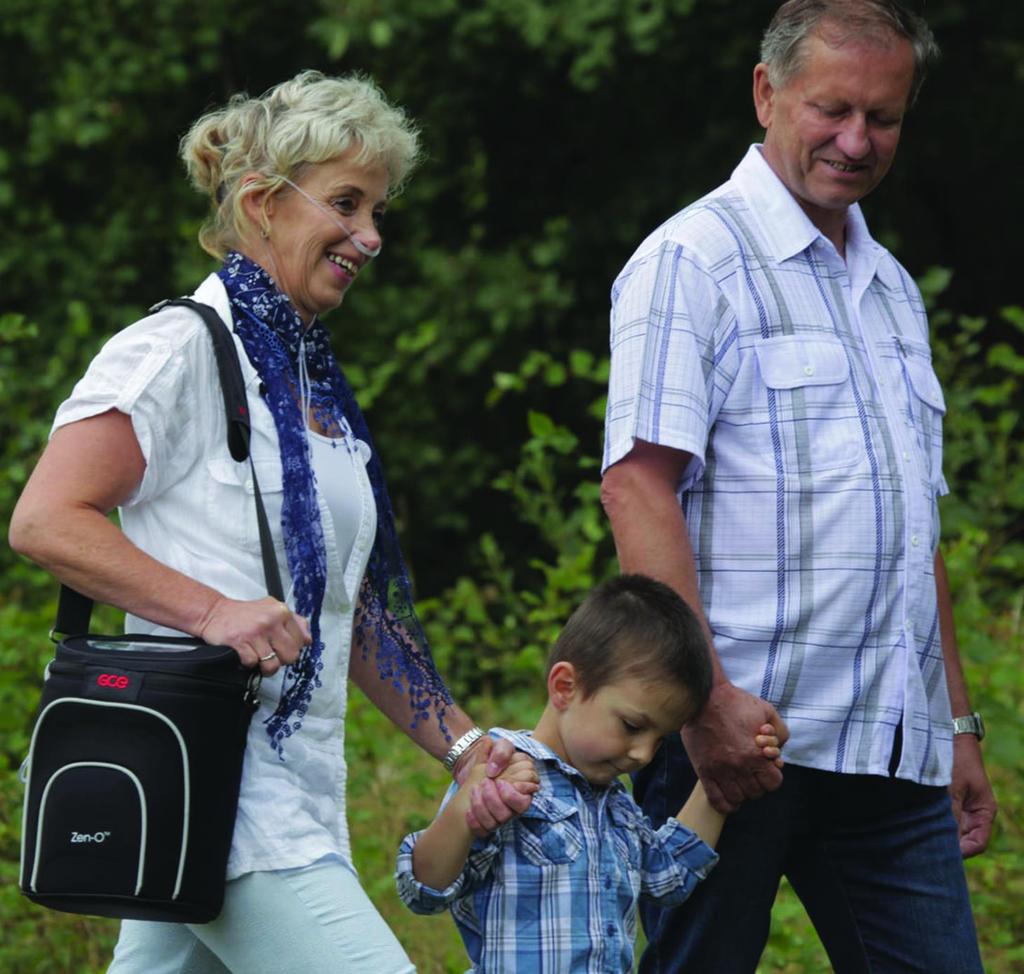 MAXIMISE YOUR PATIENTS INDEPENDENCE AND PEACE OF MIND You can help many of your oxygen patients to live their lives more independently with the Zen-O TM portable oxygen concentrator from GCE