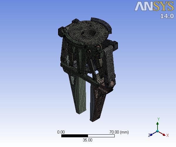 IV. ANALYSIS OF GRIPPER ASSEMBLY The finite element analysis of gripper assembly is carried out for different payloads. Gripper Analysis for 9 kg payload Fig.