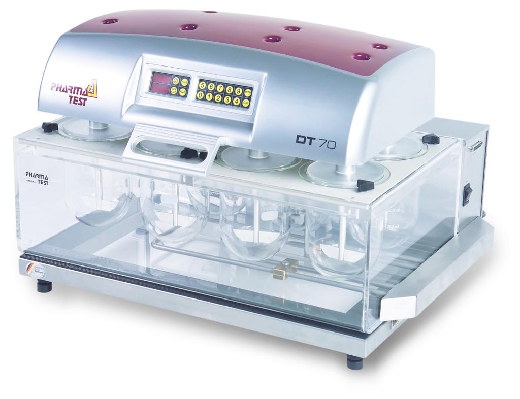 4 PHARMA TEST DISSOLUTION TESTER - PT-DT70 INDIVIDUAL LABELLING Each stirrer shaft, stirring tool, vessel and vessel position has its own individual code to be easily identified and returned back