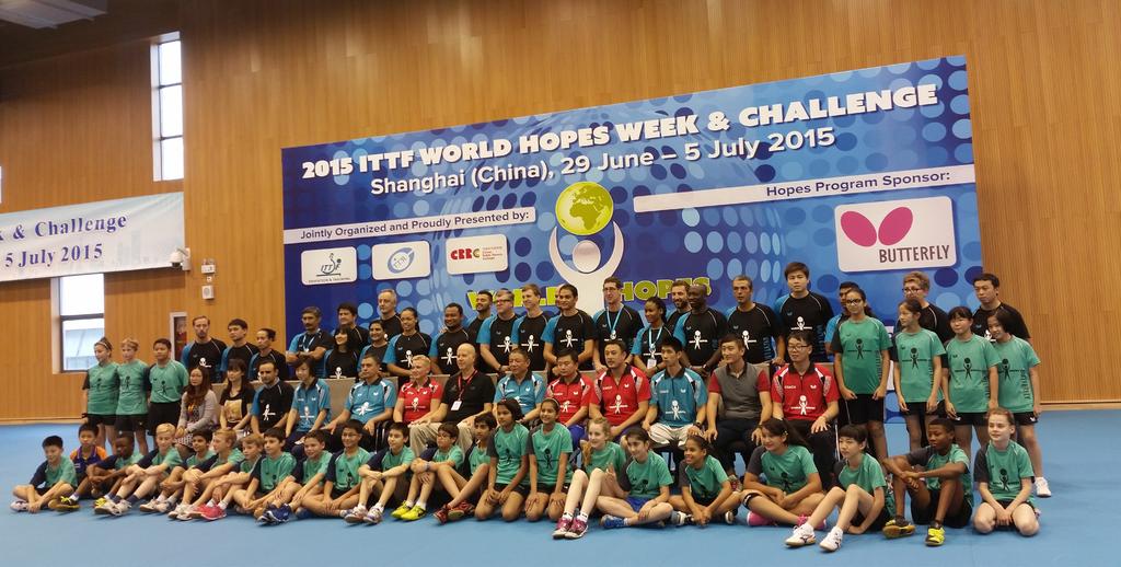 Participants of the 2015 ITTF World Hopes Week & Challenge, Shanghai (CHN) Think globally, act locally!