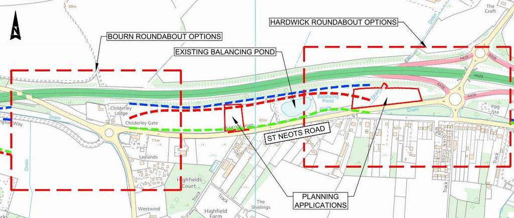 7 Bourn to Hardwick Junction Link 7.1 Existing Arrangement The A1303 St Neots Road between Bourn Roundabout and Hardwick Junction is a single carriageway road 1.