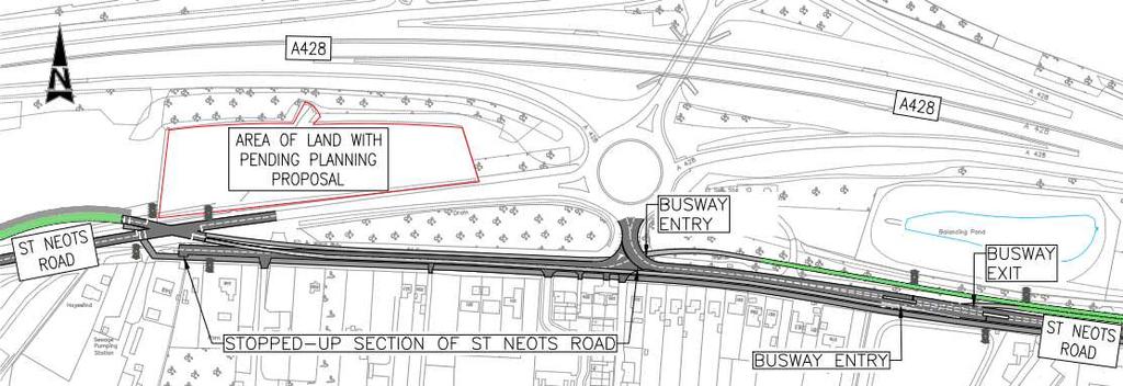 8.3.6 Proposal 6 - Provision of a burst-through on St Neots Road with bus lanes along stopped up section of St Neots Road The proposal would provide a burst-through on the western section of St Neots