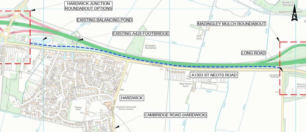 10.6 Proposal 3b Two-way busway aligned away from to St Neots Road, upgraded footway/cycleway to the southern side of St Neots Road The proposal would provide a busway to the north side of St Neots