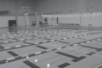 Olympic-size swimming pool with a high-dive area, six 25-yard lanes and an observation deck.