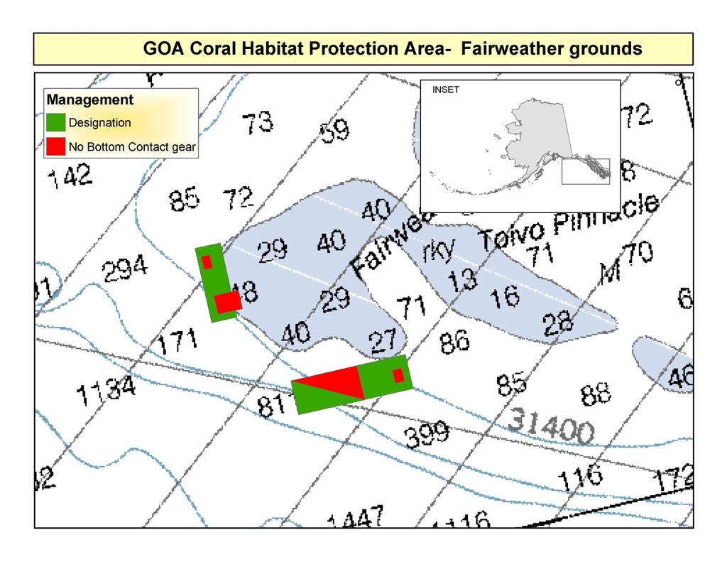 Figure 9 GOA Coral HAPC and GOA Coral Protect Areas in the