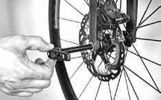 22 ASSEMBLY FROM THE BIKEGUARD ASSEMBLY FROM THE BIKEGUARD 23 Front wheel wth thru axle If you have dsc brakes, check before mountng the wheel whether the brake pads rest snugly n ther seats n the