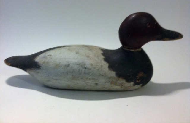Lot 58 Wildfowler Canvasback Hen, oversized model, likely Old Saybrook production, so very early. From Griswold Rig.
