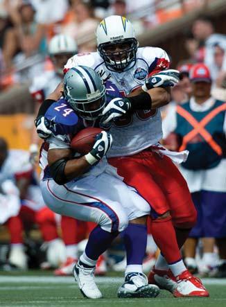 Shawne Merriman, continued ed team-leading two tackles for loss and helped clinch victory with late fourth-quarter QB pressure in Jan. 13 AFC Divisional Playoff win at Indianapolis.