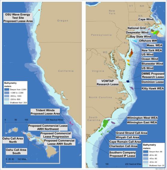 Lease Areas Provide Sufficient Near-term Siting Opportunity 11 active commercial leases in the Atlantic Ocean Development potential 14.