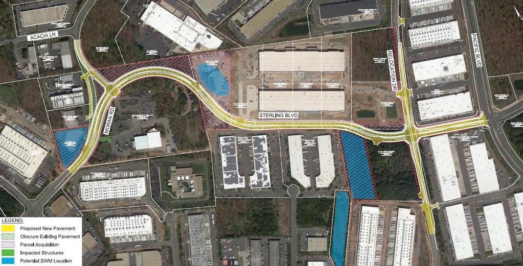 Extension of Sterling Boulevard between Pacific Boulevard and Moran Road
