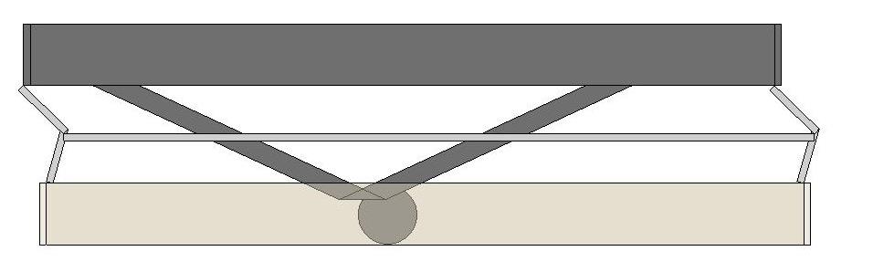 (a) (b) (c) (d) Figure 2.4: Looking from the side of DASH, linkages connect the top beams with the bottom beams and force them to remain parallel.