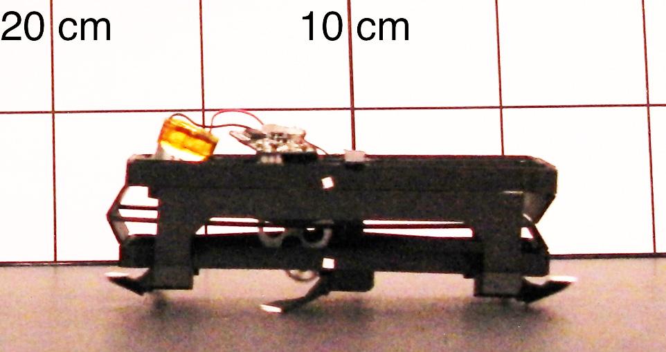 4.1 Running Performance Figure 4.1 shows DASH running at 11 body-lengths per second. From the sequence of images, the alternating tripod gait produced by the structure can be seen.
