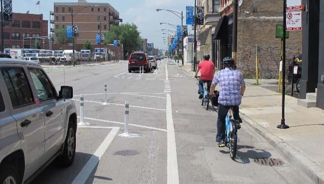protected bike lane on one-way