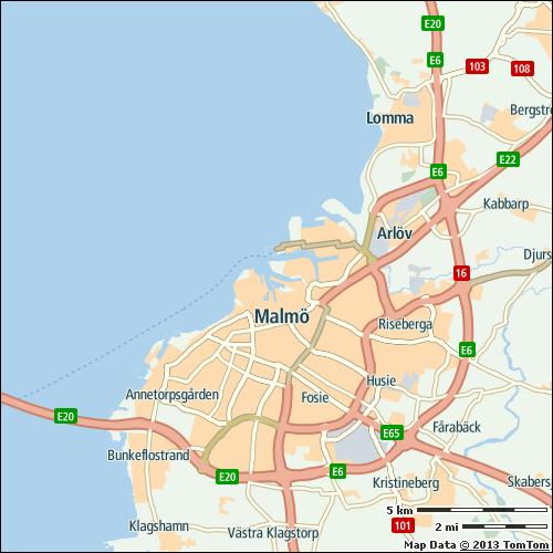 Malmö 10% of city compared to continent 57/59 on highways 6% on non-highways 22% 9 min 30 h Most congested specific day
