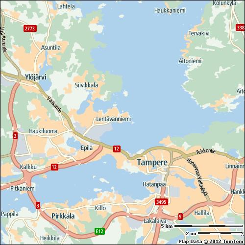 Tampere 9% on highways 5% on non-highways 19% 9 min 30 h Most congested specific day Mon 2 Apr 2012 372