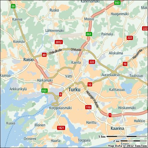 Turku 19% on highways 12% on non-highways 26% 17 min 50 h Most congested specific day Mon 17 Dec 2012 322