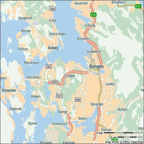 Bergen 15% on highways 11% on non-highways 19% 22 min 61 h Most congested specific day Mon 3 Dec 2012