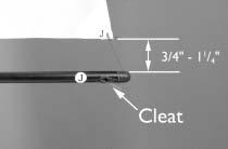Pull the line until the main sail is taut, and the distance between the boom and sail is between 3/4"and 1 1 /4".