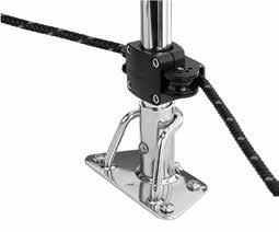 Correct block position is critical to even line spooling and ease of furling. 7403 Outboard Stanchion Blocks Install 7403 Outboard Stanchion Blocks so line is outside stanchions.