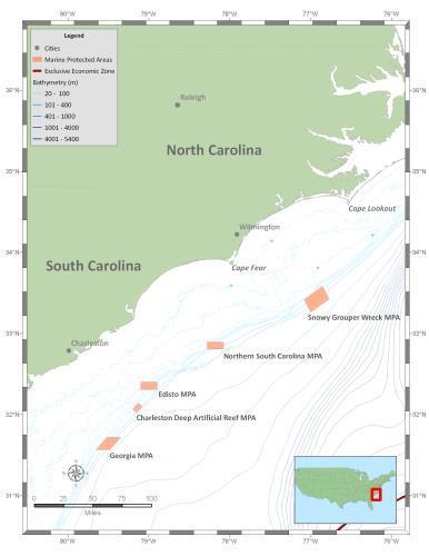 Figure 17: Map of MPAs off North Carolina, South