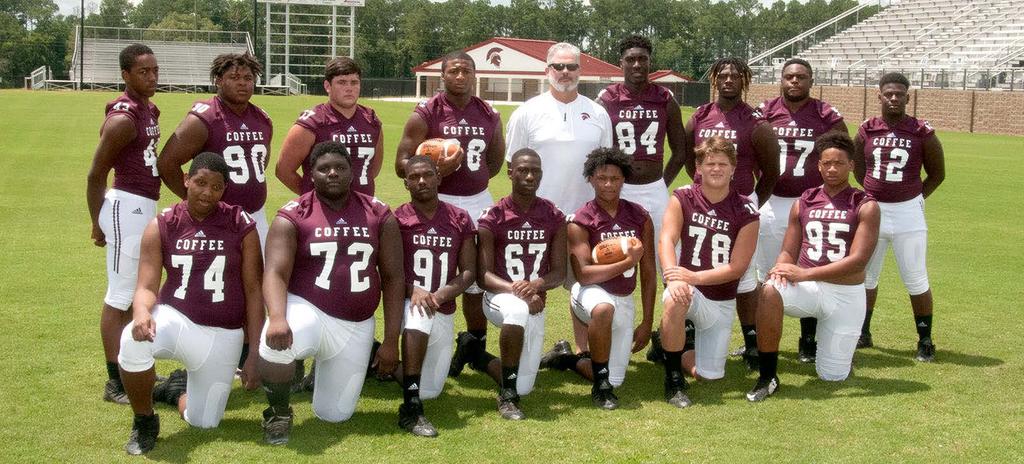 DEFENSIVE LINE Defensively, the Trojans are in much better shape. They return seven starters, three of which are pre-season All- State selections. We ve got good experience.