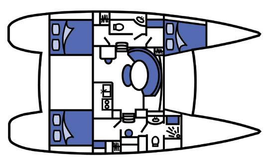 steering console with double seating. Big picture hull windows in each cabin provide beautiful views and abundant lighting.