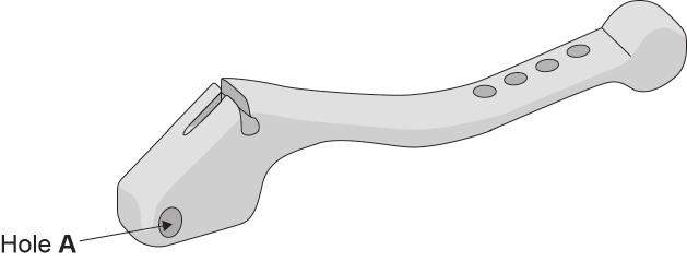 8 4 Figure 5 shows a brake lever from a bicycle. The lever is 12 mm wide and has an overall length of 125 mm.