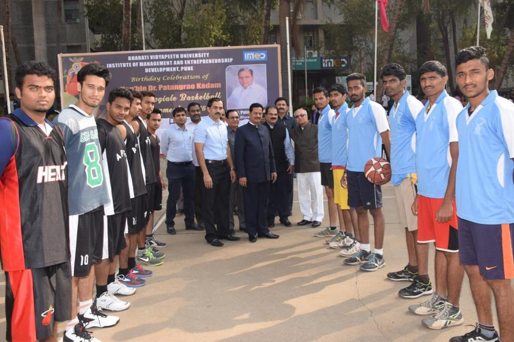 Bharati Vidyapeeth University IMED Intercollegiate Basket Ball Tournament2016 Inauguration As a part of birthday celebration of Hon,ble Dr.