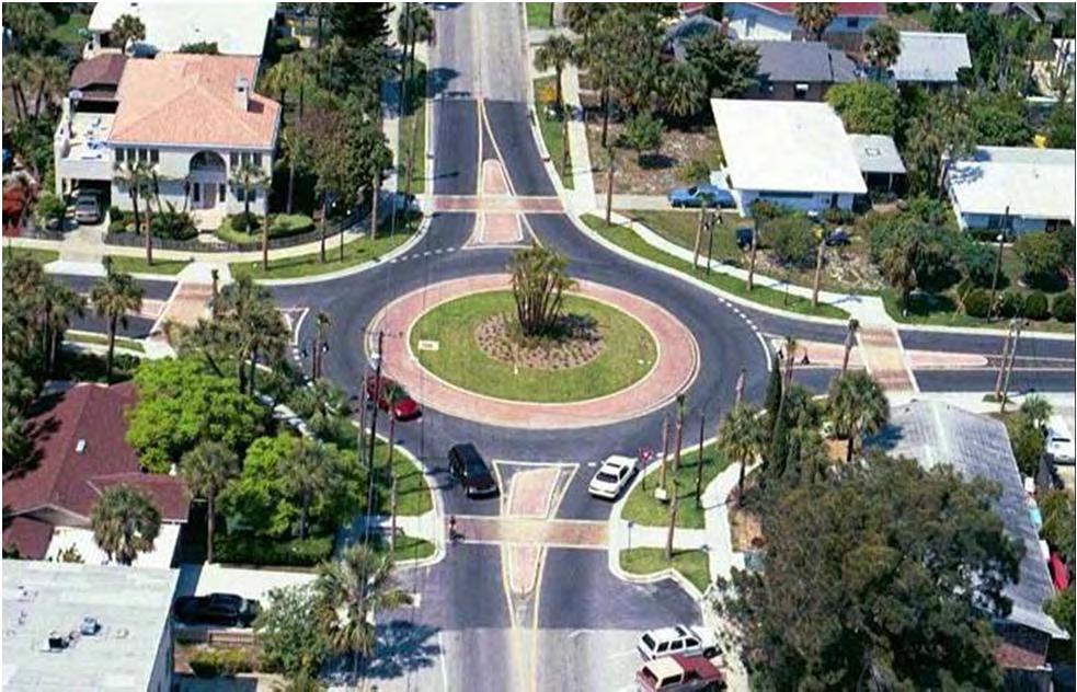 Why roundabouts are safer for all users: Slow speeds for all traffic Reduced conflicts Yield on entry No left