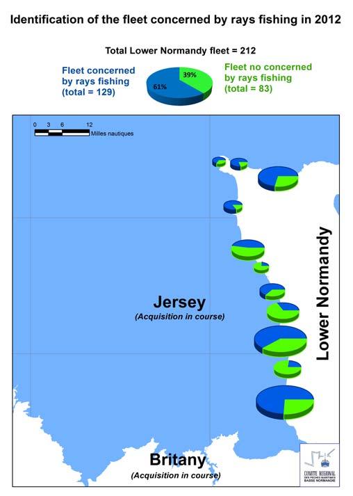 Figure 3 : Identification of the fleet concerned by rays fishing in the normano breton gulf in 20