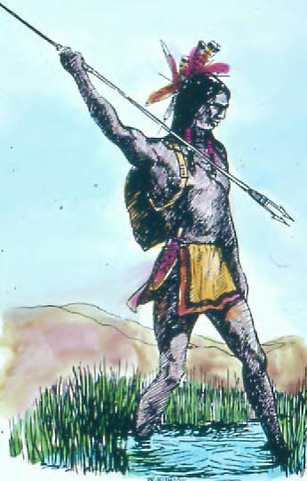 They also (This color illustration depicts a Shawnee individual holding a spear. Courtesy of the Ohio History Connection.) cared for the children.