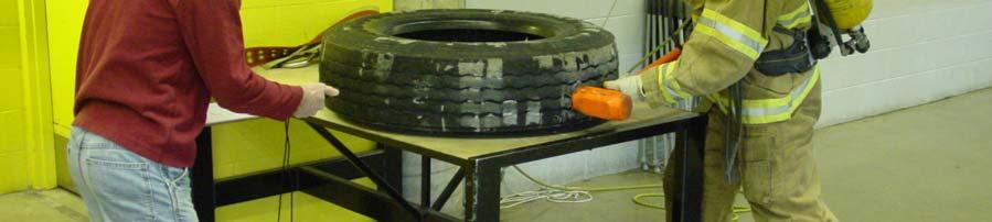 diameter rubber tire filled with sandbags (total weight 102.5 kg) a distance of 30.