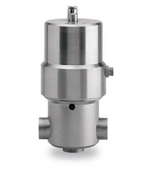 LKAP air-operated valve A straightforward, remotely controlled, air-operated shut-off valve widely used for small flows, and for dosing applications